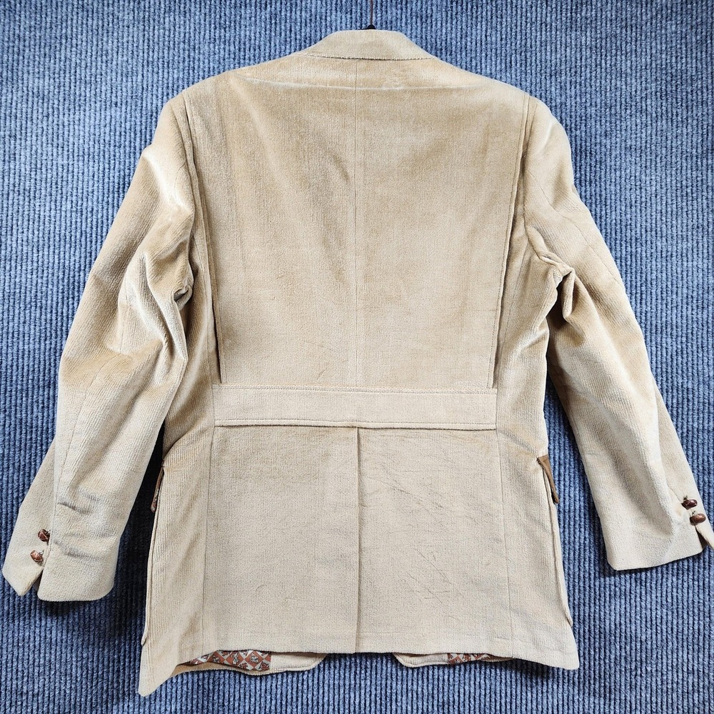 Vintage Towncraft Blazer 40R Tan Corduroy Sport Coat Suede Trim Western Jacket - Picture 14 of 15